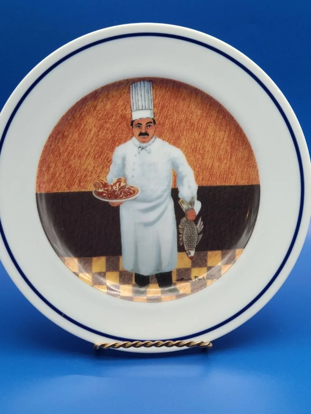 6 Williams Sonoma Guy Buffet Vintage Chef Series Dessert Salad Plates